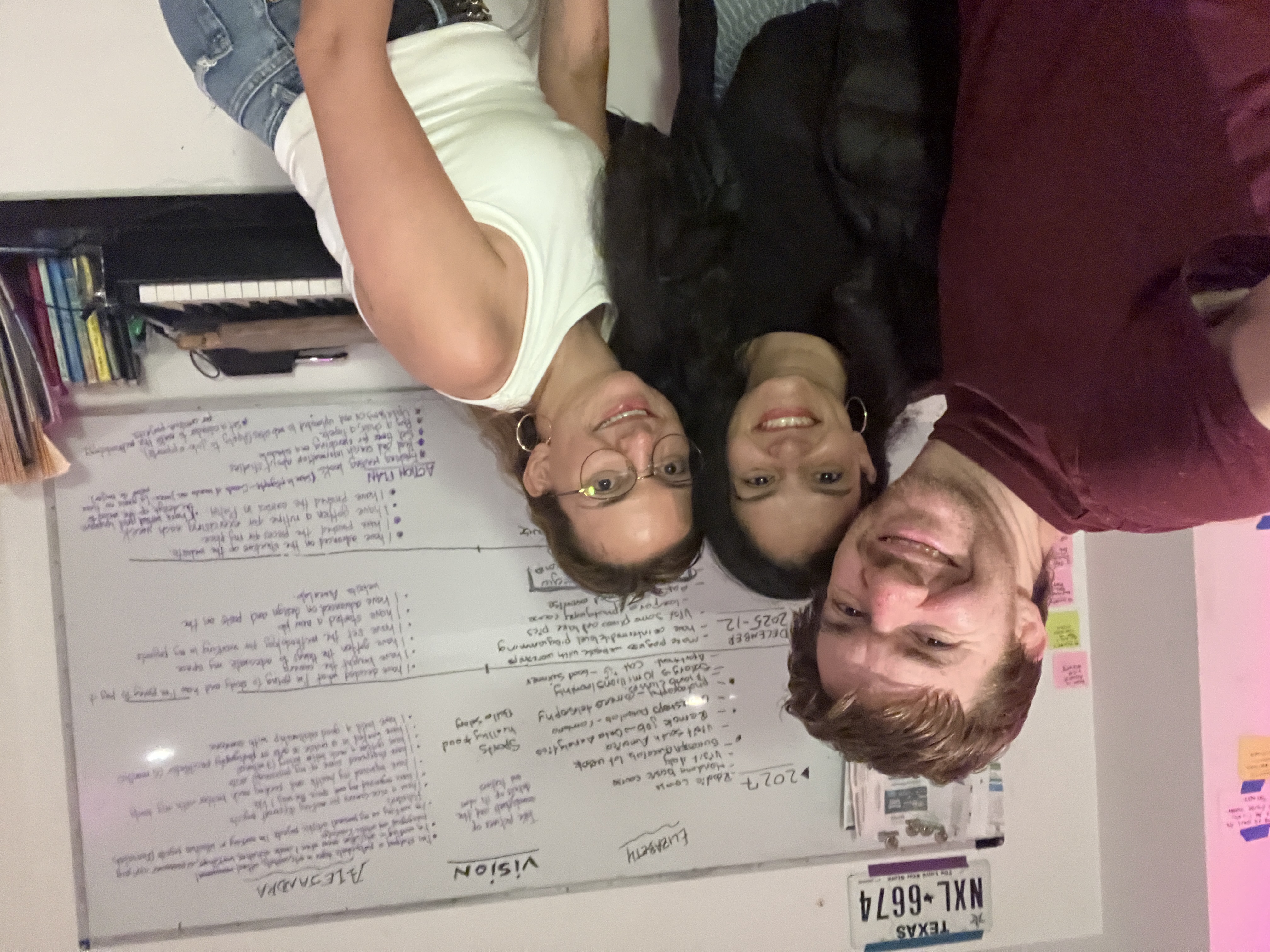 Jonathan whiteboarding with Elizabeth